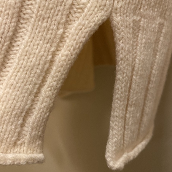 Madewell Cream Merino Wool Boxy L/S Gold Star Sweater Size SMALL *Small Flaw - Picture 7 of 10